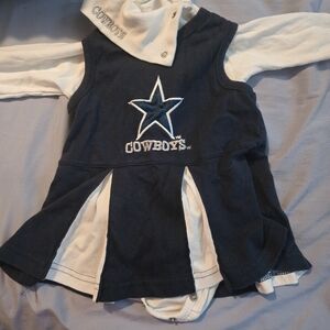 NFL Cowboys Navy and White Kids Casual Dress